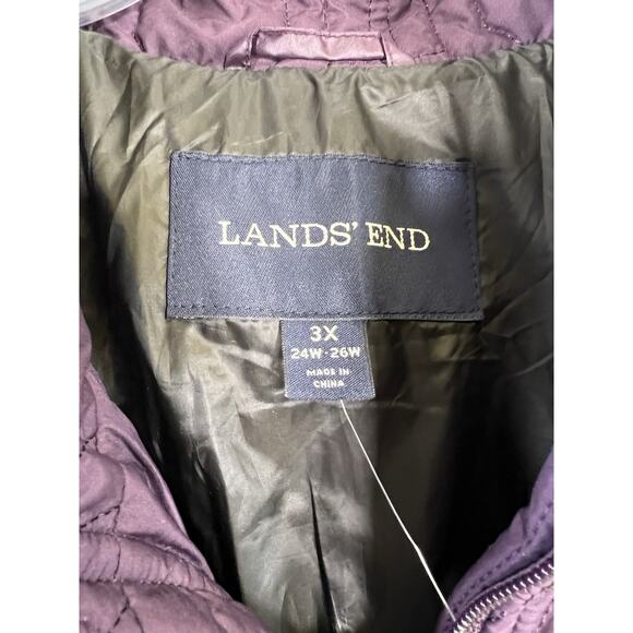 NWT Woman's Lands' End Quilted Insulated Barn Jacket Size 3X/24W-26W Purple - Picture 11 of 14